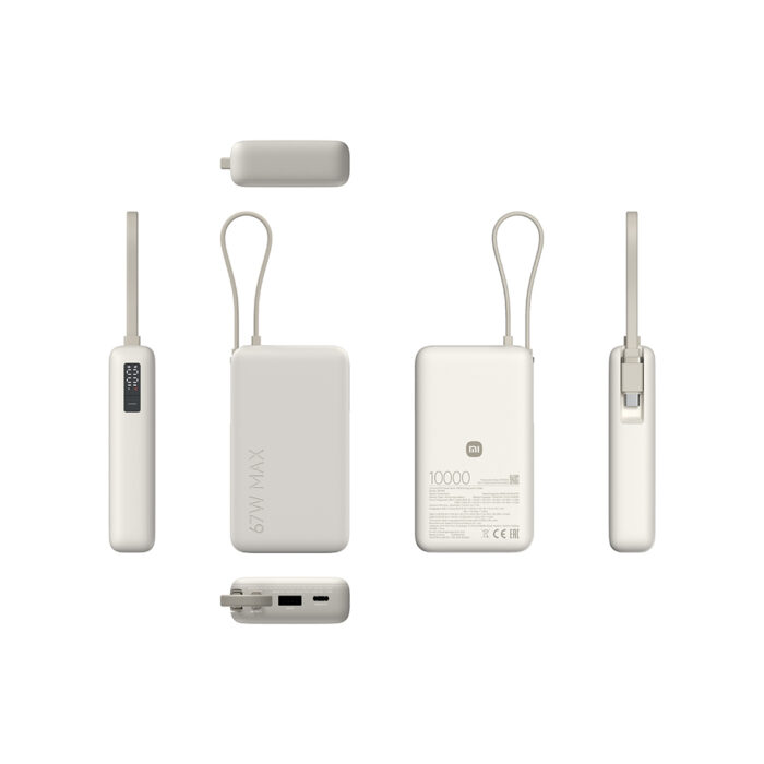 Портативный внешний аккумулятор Xiaomi 67W Power Bank 10000 (Integrated Cable) Tan — изображение 3