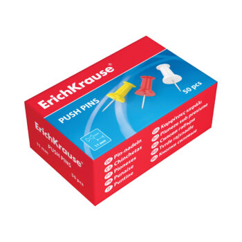 Кнопки силовые ErichKrause® цветные (коробка 50 кнопок)