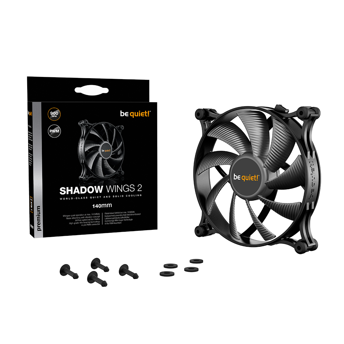 Вентилятор для компьютерного корпуса Bequiet! Shadow Wings 2 140mm PWM — изображение 3
