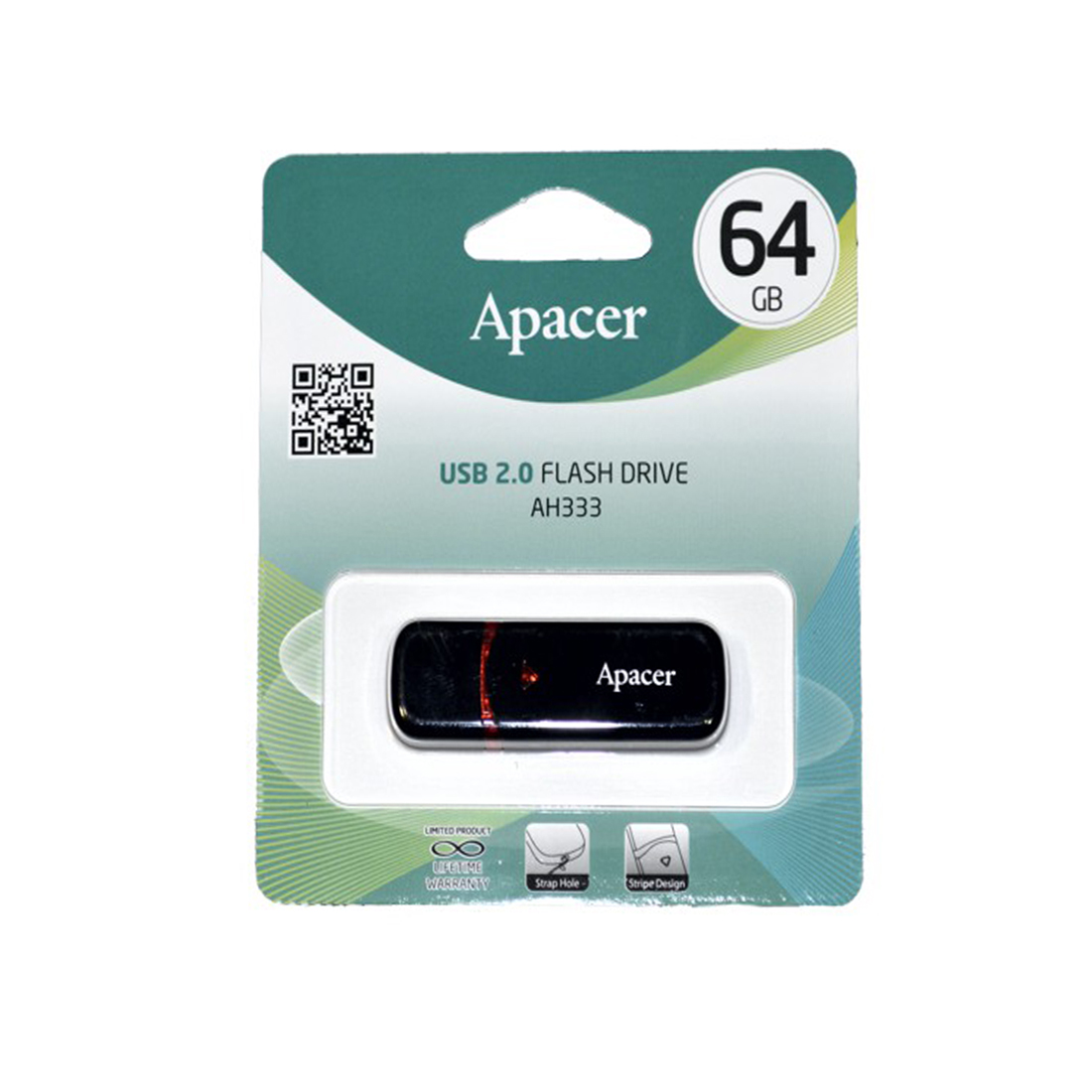 USB-накопитель Apacer AH333 64GB Чёрный — изображение 3