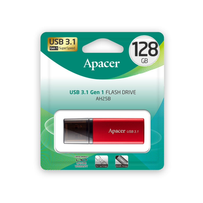 USB-накопитель Apacer AH25B 128GB Красный — изображение 3