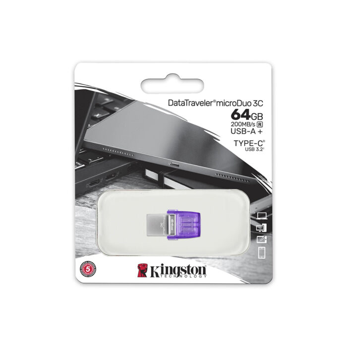 USB-накопитель Kingston DTDUO3CG3/64GB 64GB Фиолетовый — изображение 3