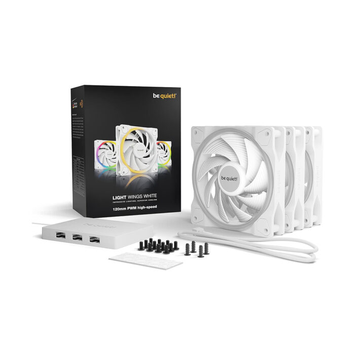 Вентилятор для компьютерного корпуса Bequiet! Light Wings 120mm PWM high-speed Triple-Pack White — изображение 3