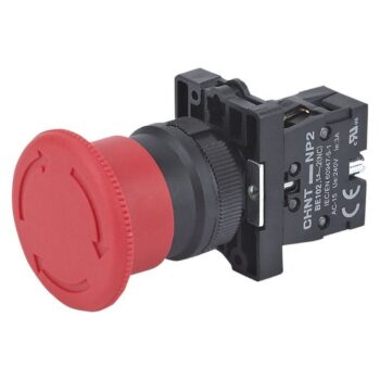 Кнопка управления CHINT "Грибок" 40мм (2) с фиксации NP2-ES542 без подсветки красная 1НЗ IP40