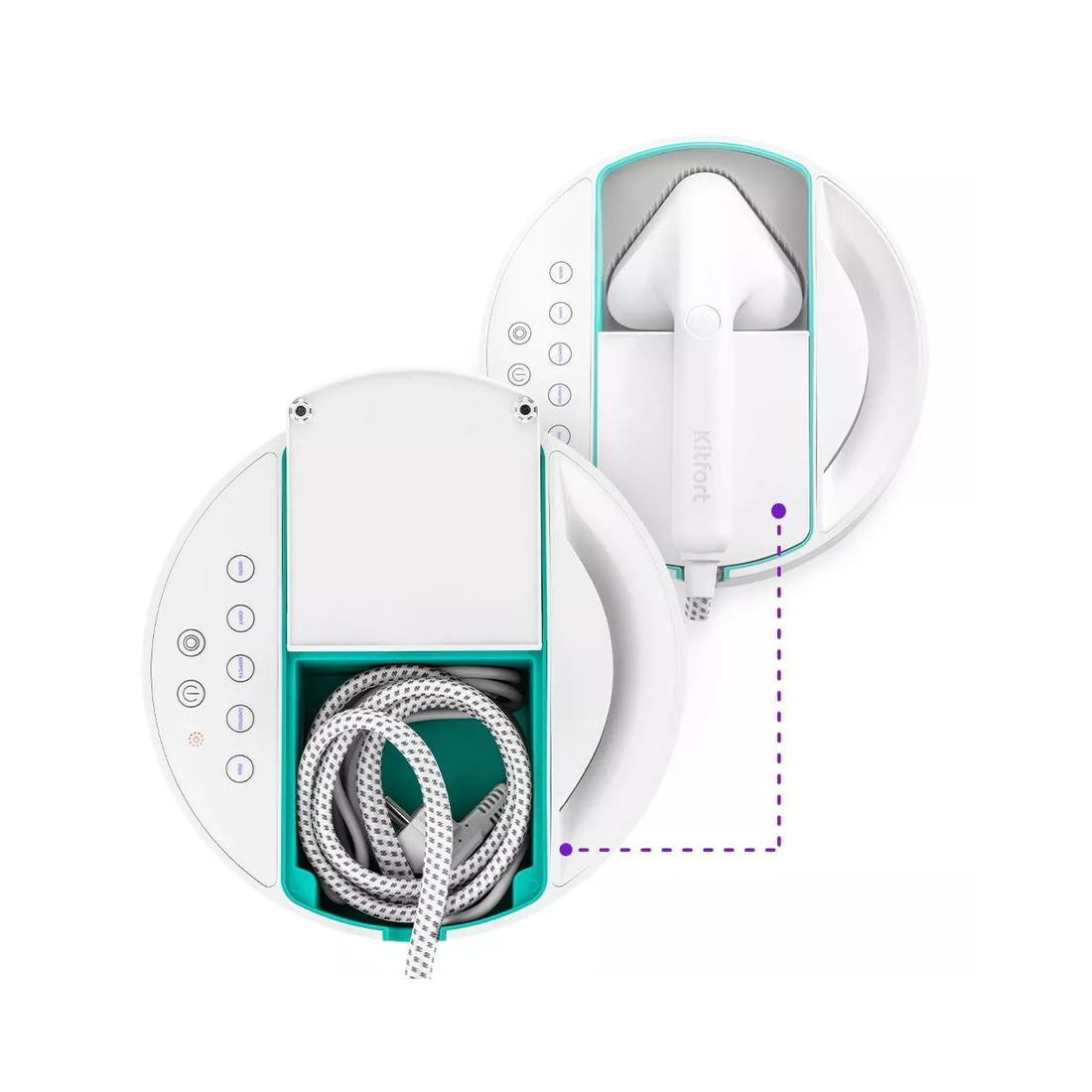 Отпариватель ручной Kitfort КТ-9110-3 бело-бирюзовый — изображение 3