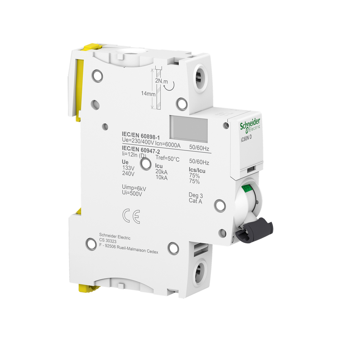Автоматический выключатель SE A9F75110 Acti9 iC60N 1P 10А D 6 kA — изображение 3