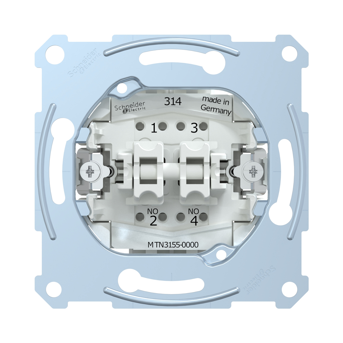 Кнопочный выключатель мех-м MERTEN MTN3155-0000 D-Life 2х клавишный — изображение 2