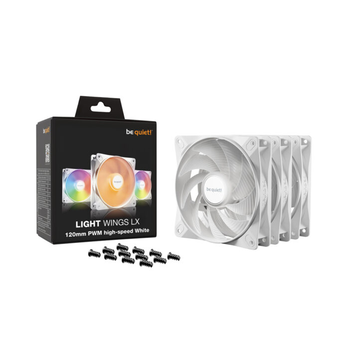 Вентилятор для компьютерного корпуса Bequiet! Light Wings LX 120mm PWM high-speed Triple pack White — изображение 3