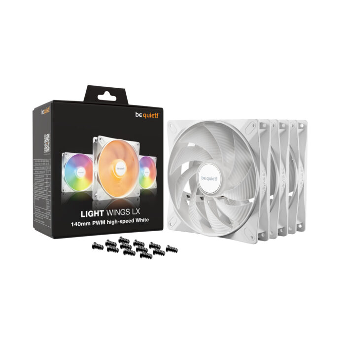Вентилятор для компьютерного корпуса Bequiet! Light Wings LX 140mm PWM high-speed White Triple pack — изображение 3