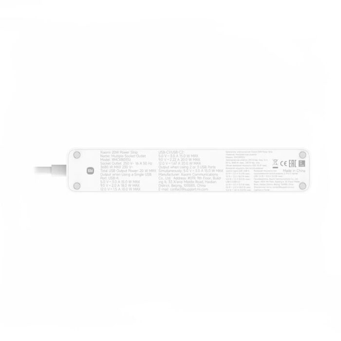 Удлинитель Xiaomi 20W Power Strip (2C1A) EU — изображение 3