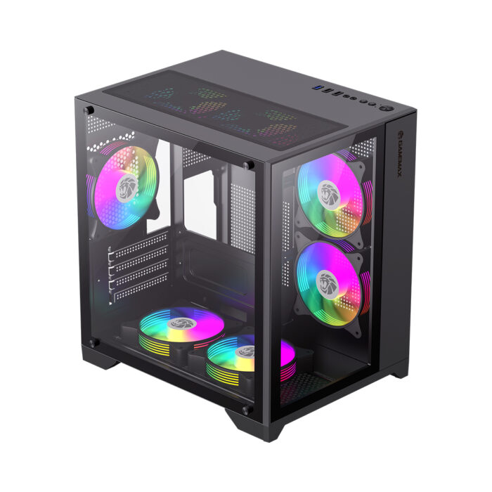 Компьютерный корпус Gamemax Infinity Mini 7 ARGB Fans + Controller Black без Б/П — изображение 2