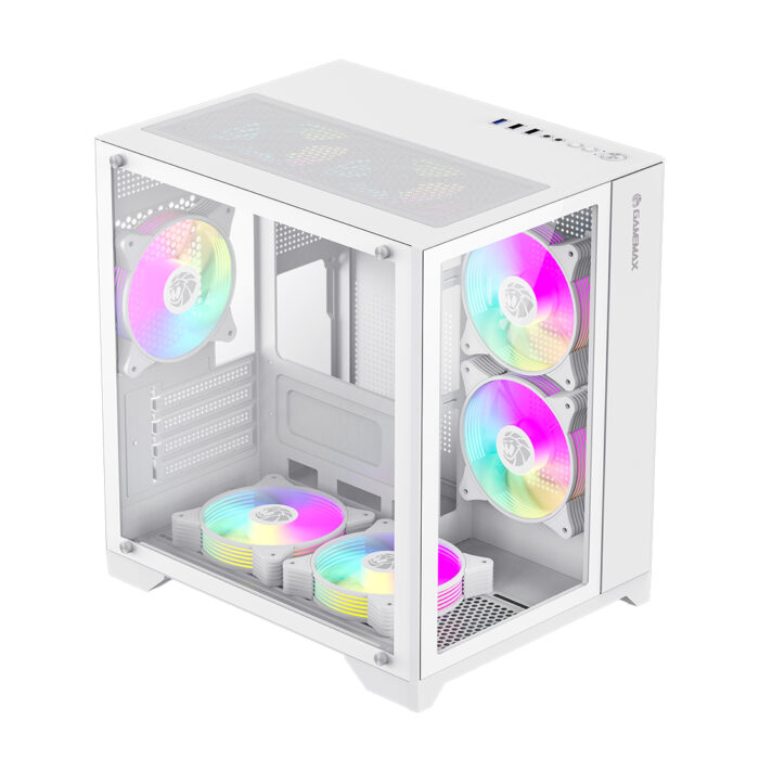 Компьютерный корпус Gamemax Infinity Mini 7 ARGB Fans + Controller White без Б/П — изображение 2