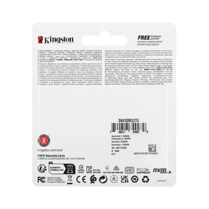 Твердотельный накопитель SSD Kingston SNV3SM3/2T0 2TB Mini M.2 2230 PCIe Gen4 x4 — изображение 2