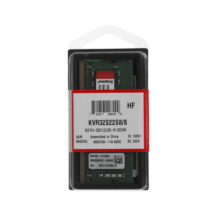 Модуль памяти для ноутбука Kingston KVR32S22S8/8WP DDR4 8GB 3200MHz — изображение 3