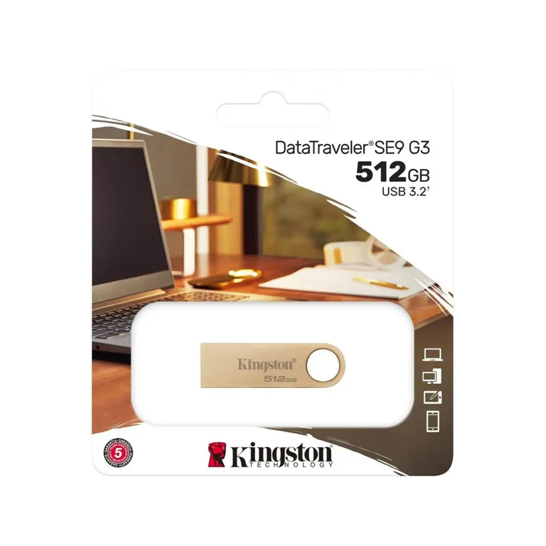 USB-накопитель Kingston DataTraveler SE9 G3 DTSE9G3/256GB 256GB Золотистый — изображение 3