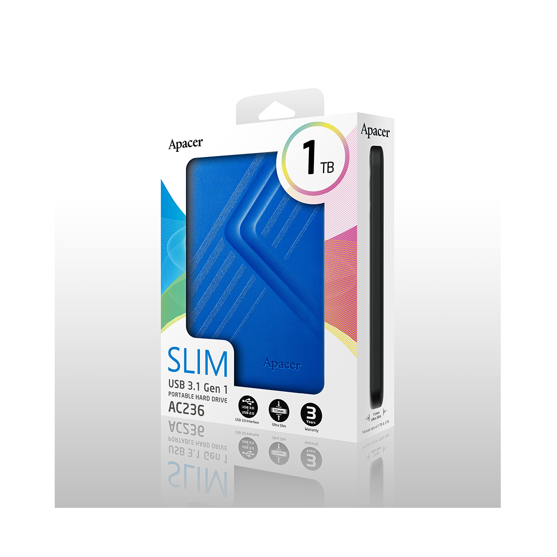 Внешний жёсткий диск Apacer 1TB 2.5" AC236 Синий — изображение 3