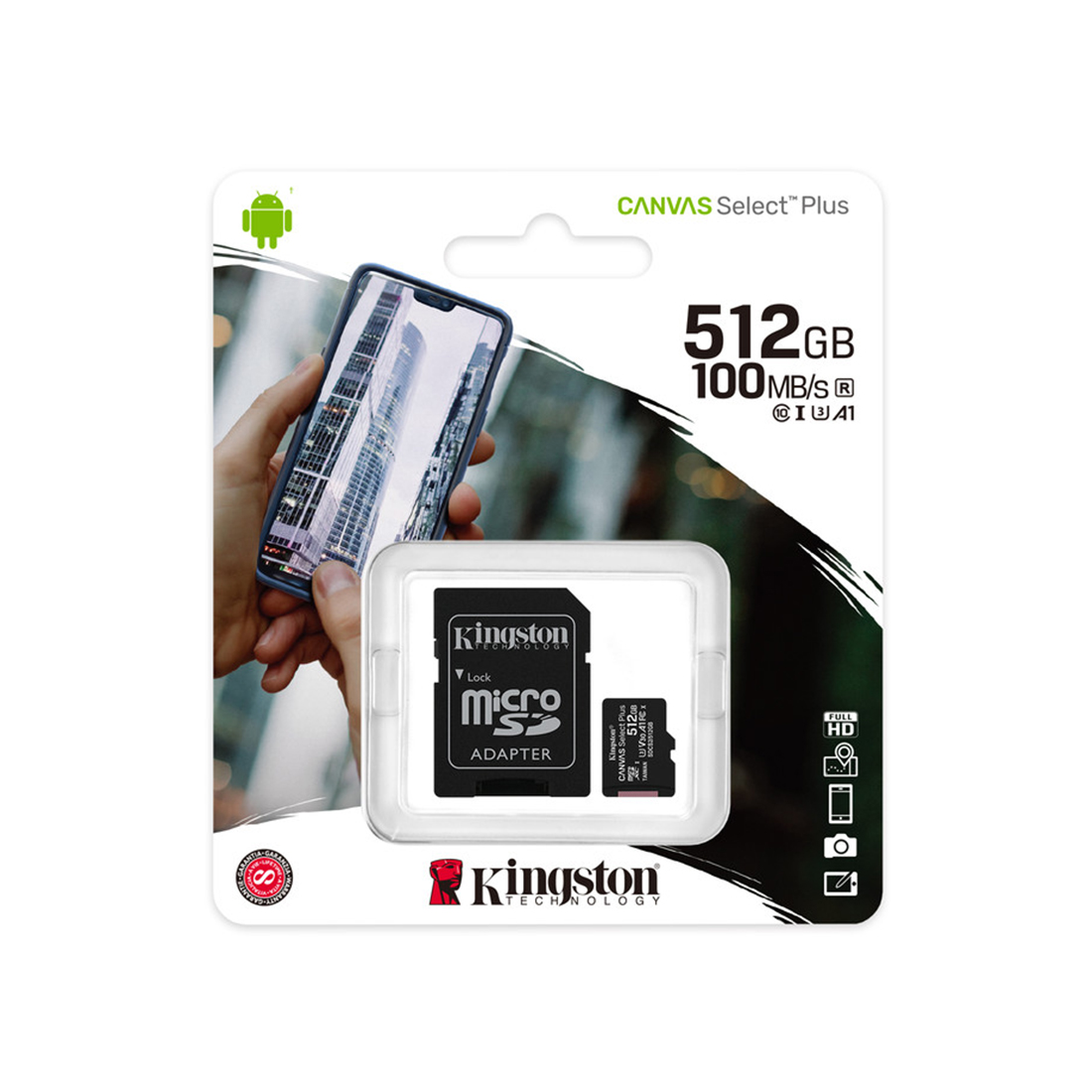 Карта памяти Kingston SDCS2/512GB Class 10 512GB + адаптер — изображение 2