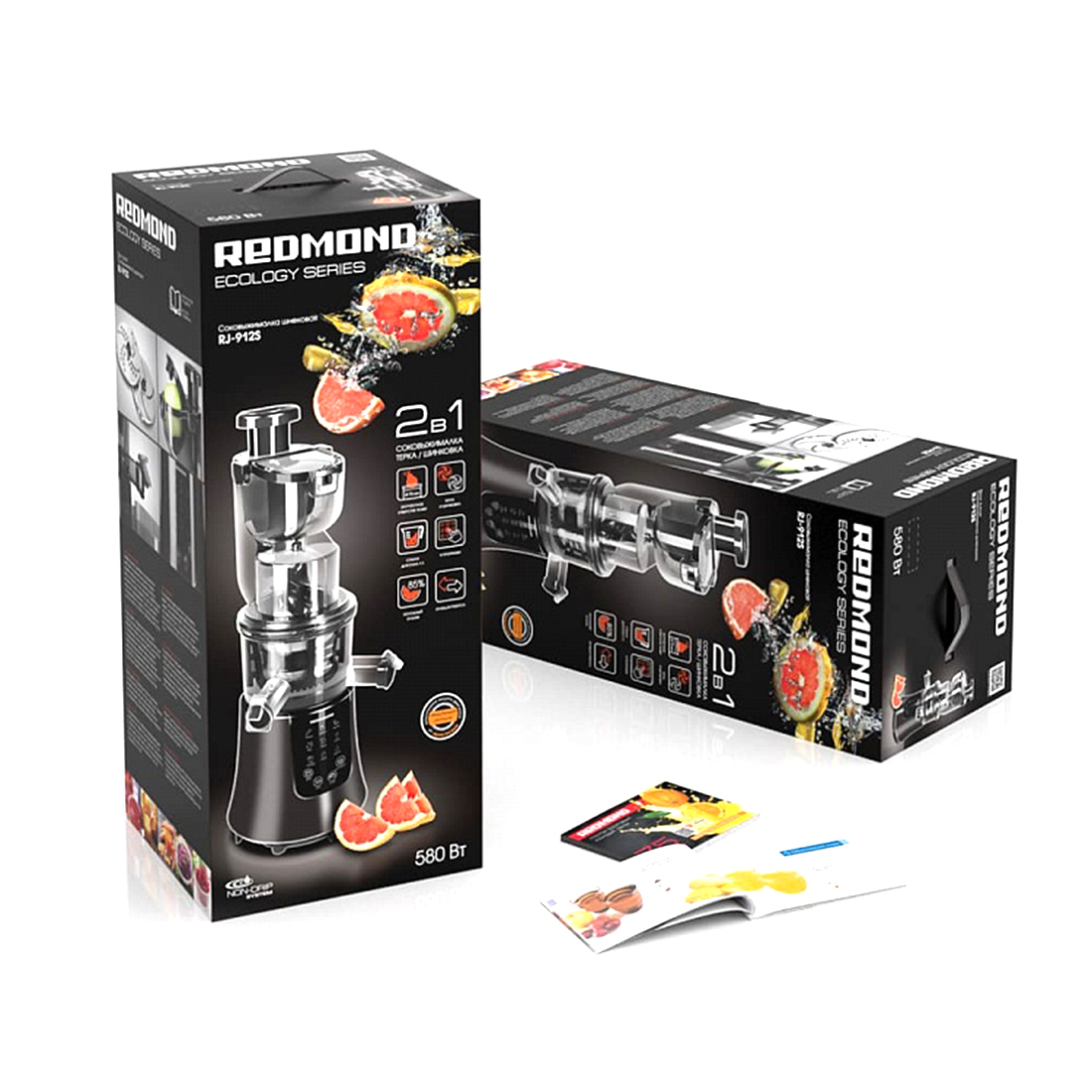 Соковыжималка шнековая Redmond RJ-912S Серый металлик — изображение 3