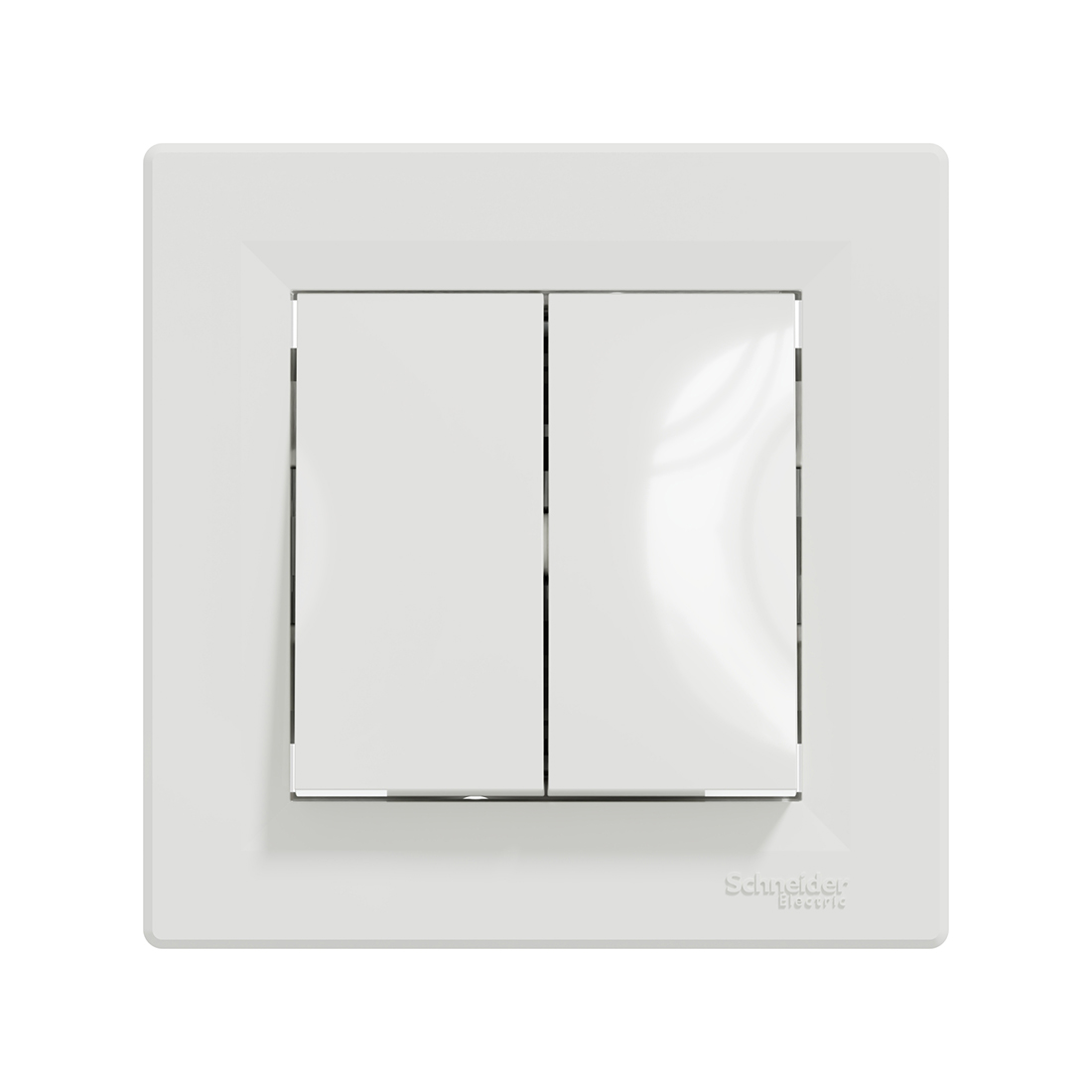 Переключатель двухклавишный SE EPH0600121 Asfora в сборе быстрозажим. клеммы белый — изображение 2
