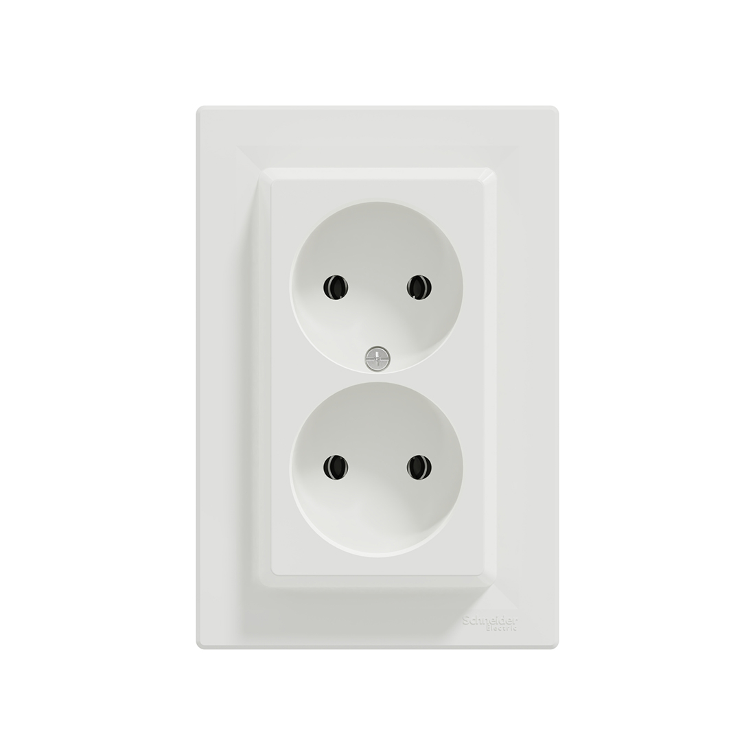 Розетка двойная SE EPH9700121 Asfora без заземления в сборе вин.клеммы белая — изображение 3
