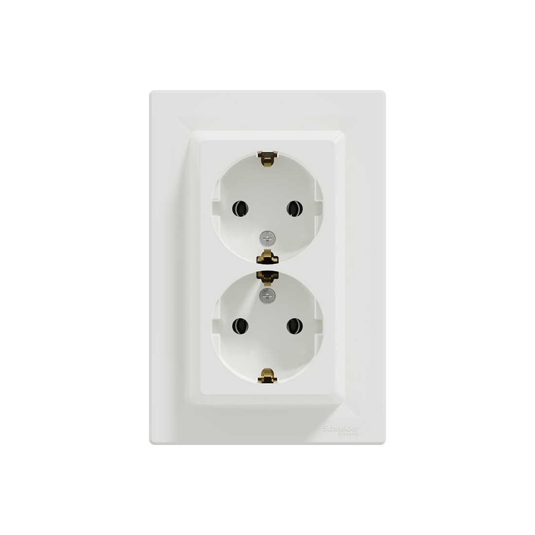 Розетка двойная SE EPH9900121 Asfora с заземлением в сборе вин.клеммы белая — изображение 2