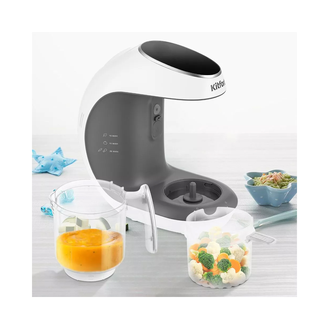 Блендер-пароварка Kitfort КТ-2322-1 белый — изображение 3