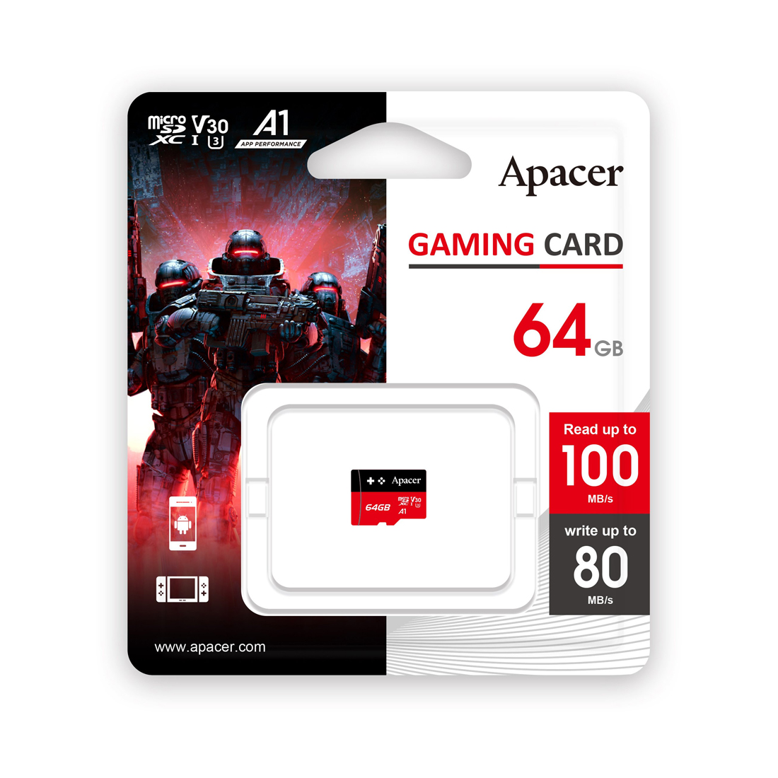 Карта памяти Apacer AP64GMCSX10U7-RAGC 64GB — изображение 2