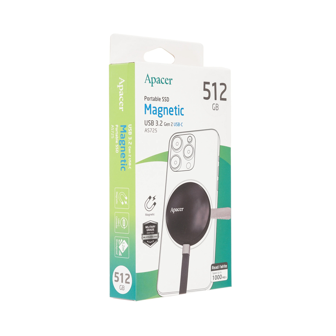 Внешний SSD диск Apacer 512GB AS725 Черный — изображение 3