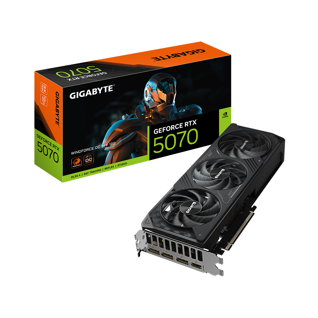 Видеокарта Gigabyte (GV-N5070WF3OC-12GD) RTX5070 WINDFORCE OC 12G — изображение 3