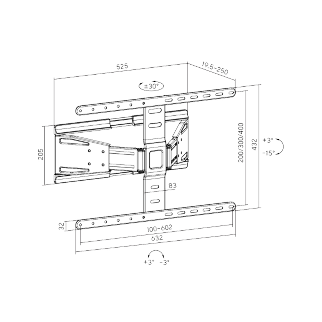 Кронштейн XG FMW-4390 для ТВ и мониторов 43"-90" — изображение 3