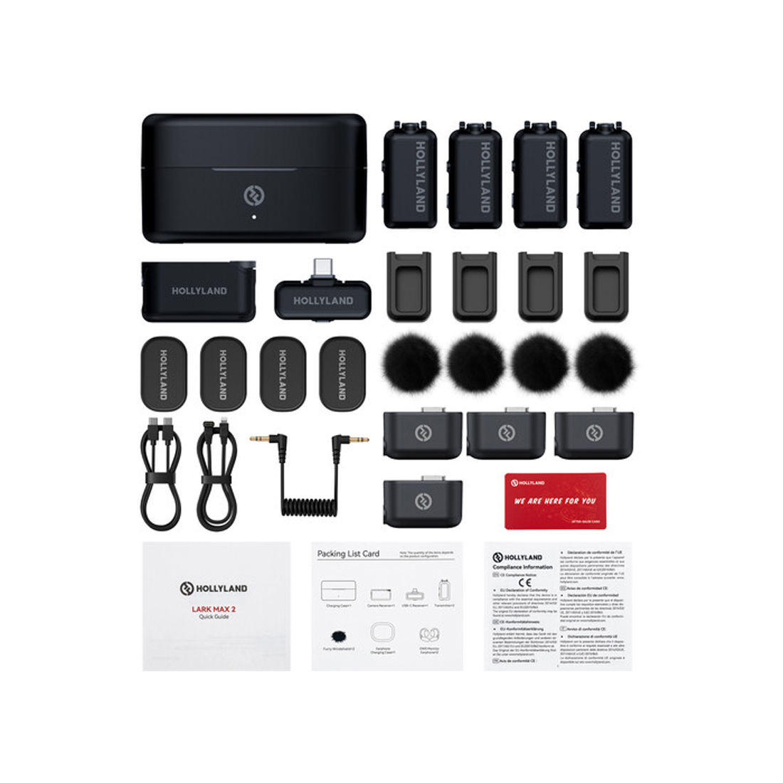 Петличный микрофон Hollyland Lark MAX 2 Combo 4-Person Черный — изображение 2