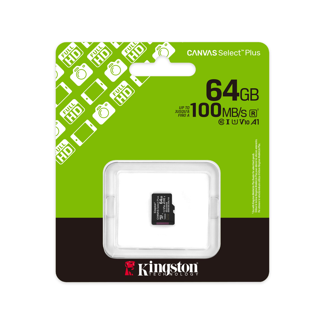 Карта памяти Kingston SDCS3/64GBSP Canvas Select Plus A1 U1 V10 64GB — изображение 3
