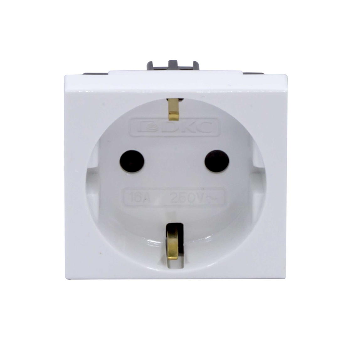 Розетка силовая серии Viva DKC 45005 2Р+Е со шторками белая — изображение 2