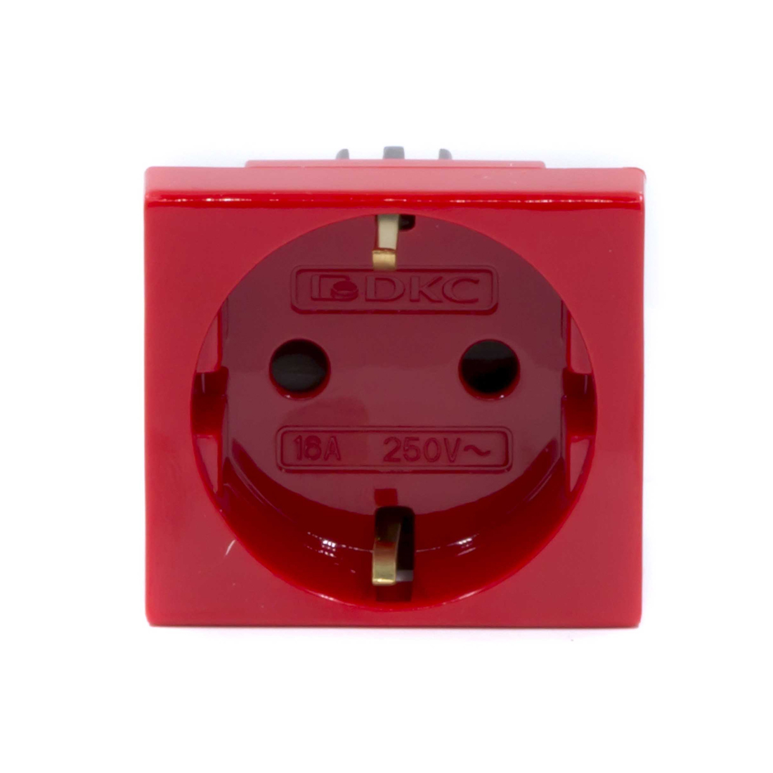 Розетка силовая серии Viva DKC 45015 2Р+Е со шторками красная — изображение 2