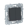 Переключатель двухклавишный SE NU521354 Unica New антрацит