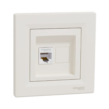 Розетка компьютерная SE EPH4300123 Asfora RJ45 кат. 5e в сборе кремовый