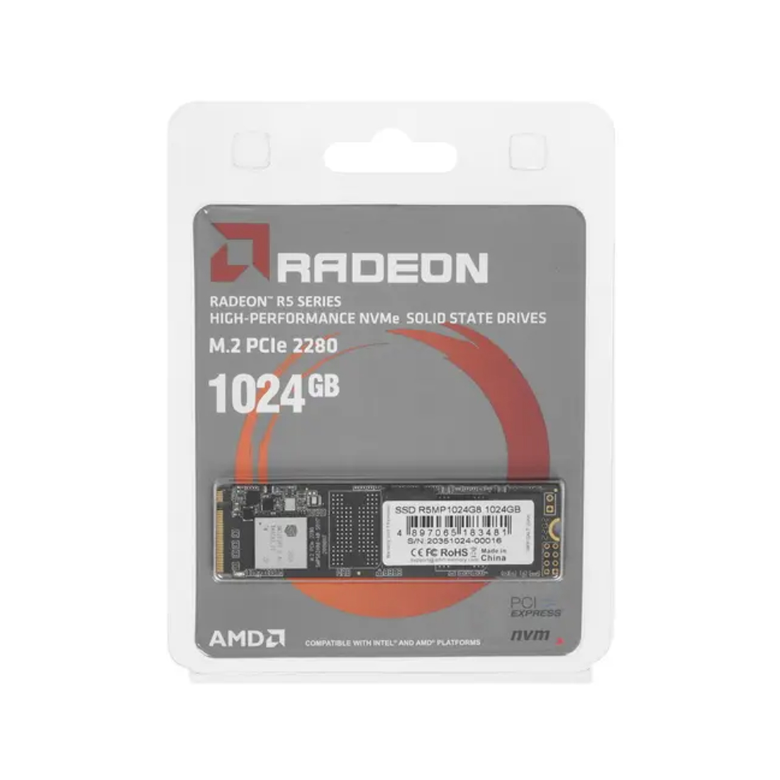 Твердотельный накопитель SSD AMD Radeon R5MP1024G8 1024GB M.2 NVMe PCIe 3.0x4 — изображение 3