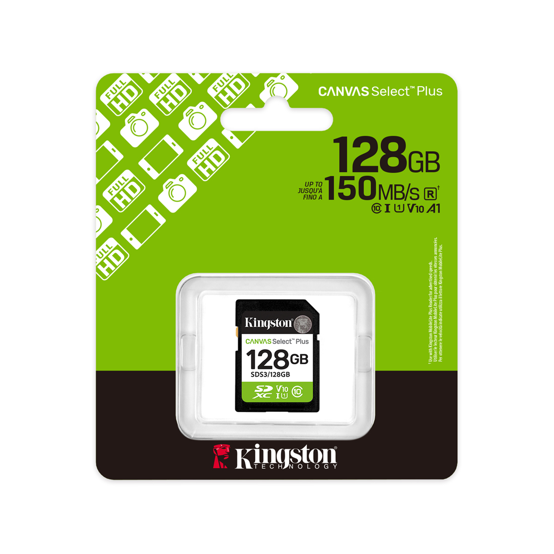 Карта памяти Kingston SDS3/128GB Canvas Select Plus C10 UHS-I U1 V10 128GB — изображение 3